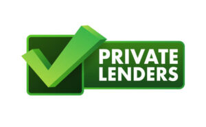 Private lenders sign, label. Vector stock illustration.